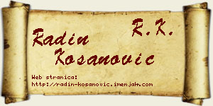 Radin Kosanović vizit kartica